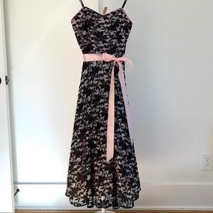 Morgan & Co Sweetheart Tea Length Lace Dress